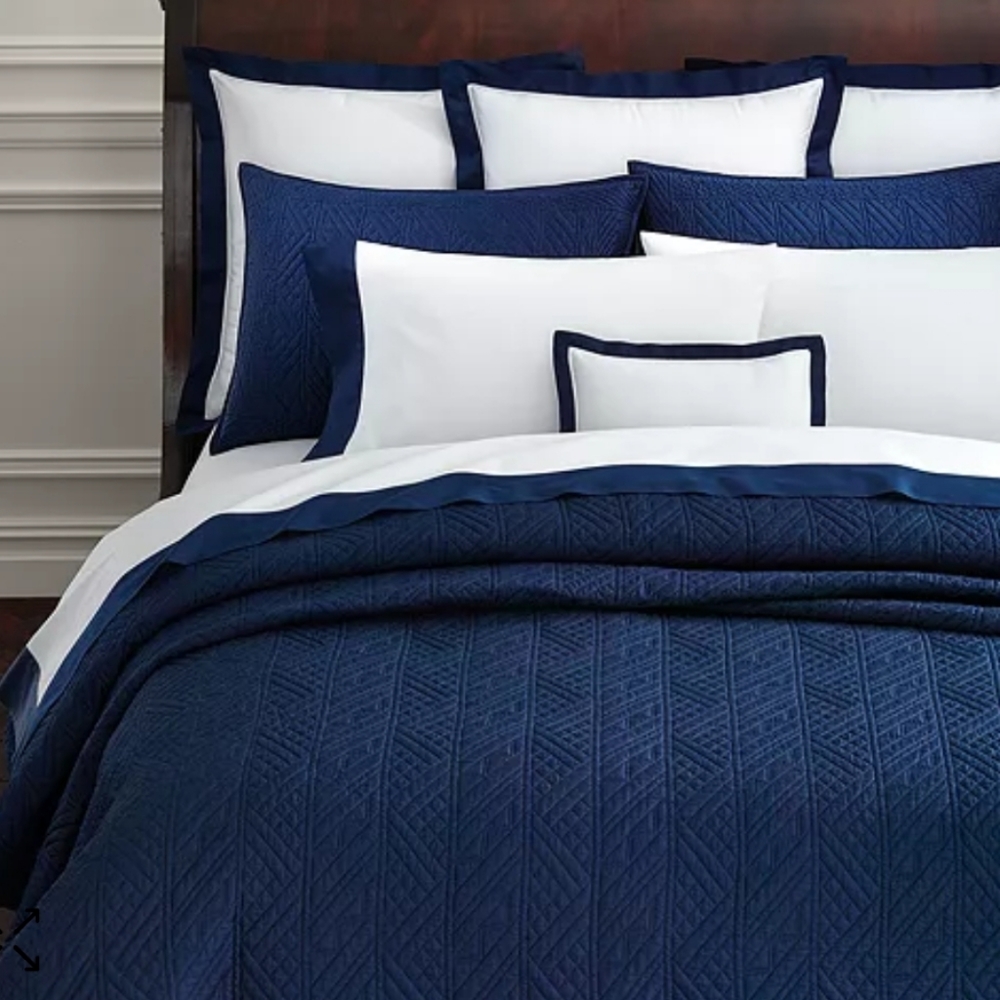 Ralph Lauren Oakfield Quilted King Coverlet Navy